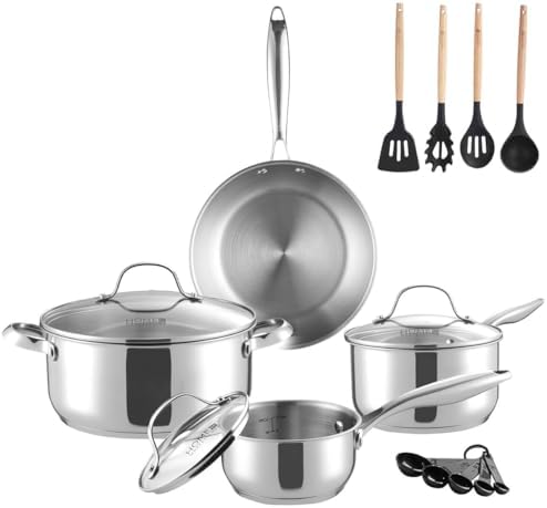 16-Pc. Stainless Steel Cookware Set by Home Marketplace