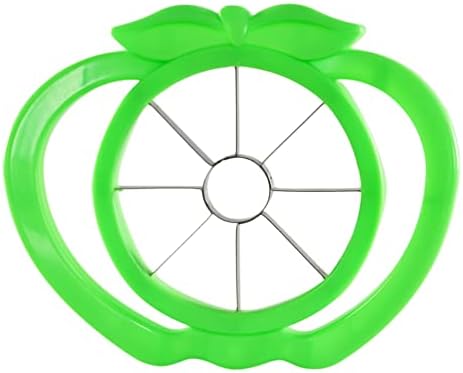 Apple Corer and Cutter, Fruit and Vegetable Slicer, Apple Core Remover, Perfect for Apples, Pears, and More, 6 1/2" L x 5 1/2" W x 1 1/2" H, Green
