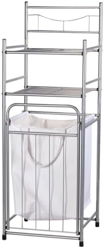 Brushed Nickel Tower with Hamper
