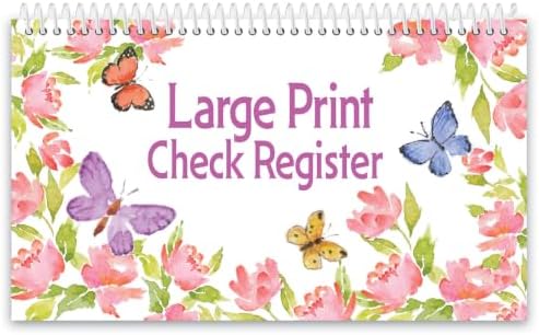 Butterflies Large Print Check Register