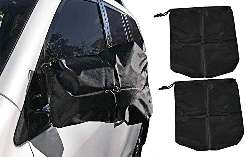 Car Mirror Cover, Universal Size Protects Rear-View Mirrors, Black - 13" L x 11" W