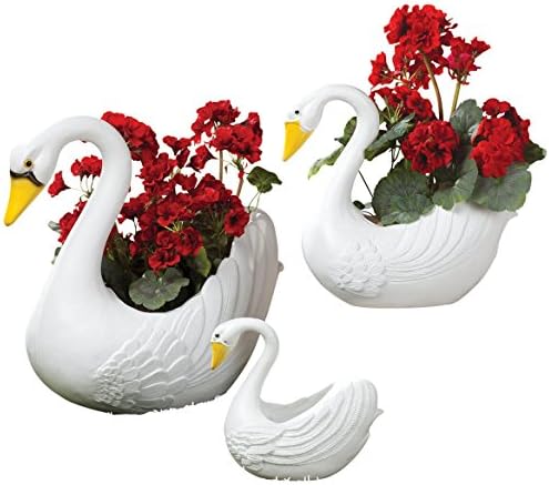 Classic Indoor/Outdoor White Swan Planters, Home