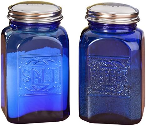 Cobalt Blue Depression Style Glass Salt & Pepper Shakers