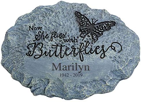 Custom Butterfly Memorial Stone, Customized Remembrance Garden Stone
