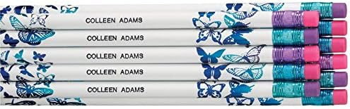 Custom Butterfly Pencils - Set of 12, Hardwood #2 Pencils