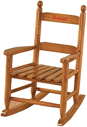 Custom Child's Natural Rocker - Red Font