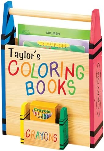 Custom Coloring Book Caddy -Coloring Book Organizer with Crayon Storage