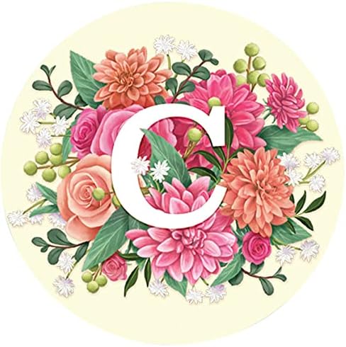 Custom Floral Initial Seals Set of 48