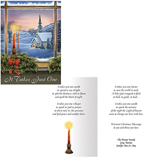 Custom It Takes Just One Christmas Card Set of 20, Card Only