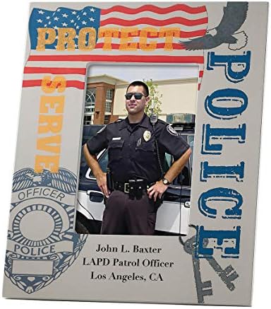 Custom Police Frame, 4 -x 6 -Photo Opening, Freestanding or Wall Hanging