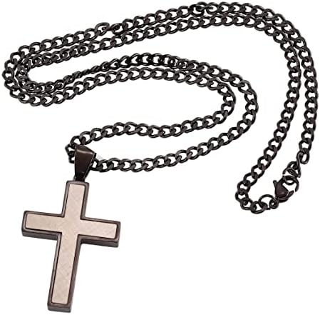 Custom Stainless Steel Black Cross Necklace