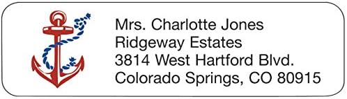 Customonal Design Label, 2 ¼" Long x 5/8" Wide, Anchor - Set of 200