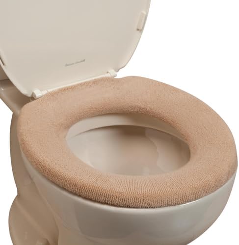 Elastic Cushioned Toilet Seat Cover Universal FitTan