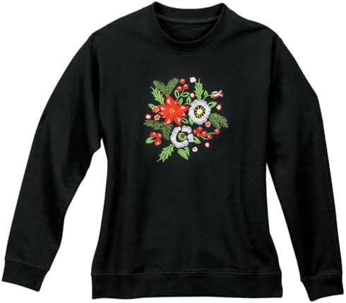 Embroidered Holiday Bouquet Sweatshirt by Sawyer