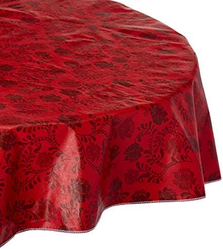 Floral Drop Vinyl Table Cover, Red