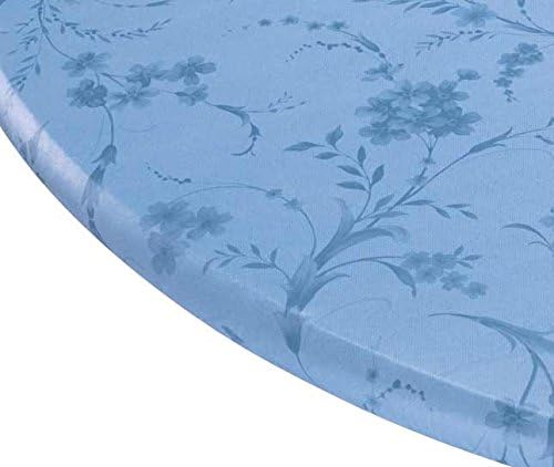 Floral Swirl Vinyl Elasticized Table Cover 40" - 44" Dia.