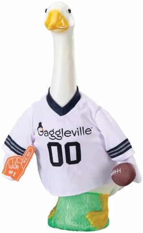 Football Jersey Large Goose Outfit, White/Blue/Gray