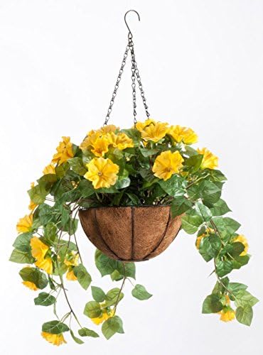 Fully Assembled Petunia Hanging Basket, Yellow