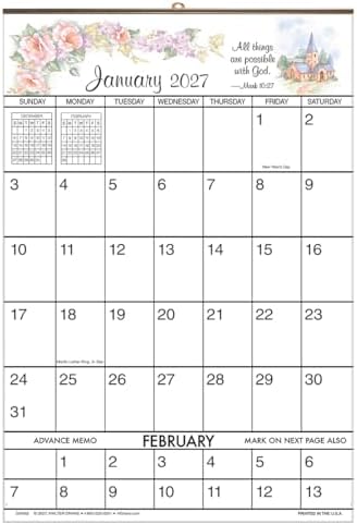 Holiday Peak Bible Verse Designer 1 Yr Giant Calendar