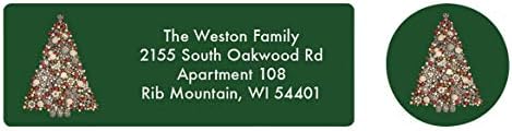Holiday Peak Custom Glittering Tree Address Labels & Envelope Seals 20