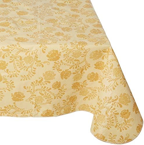 Home Style Kitchen Kathleen vinyl table cover oblong 60x90,Tan