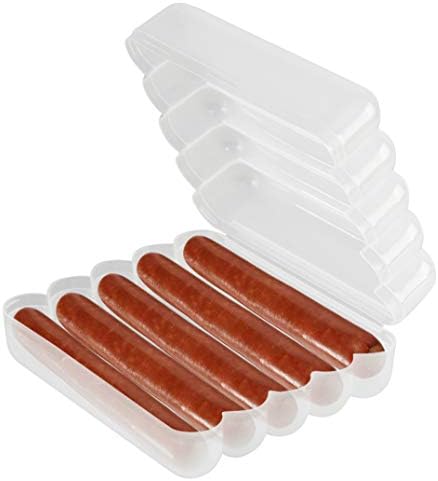 Hot Dog Keeper - Convenient, BPA-Free, Clear Hot Dog Container - Compact & Airtight Storage Container for Freshness - Leak-proof, Hinged Lid Sausage Storage Container - Holds Upto 10 Hot Dogs