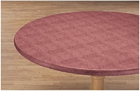 Illusion Weave Elasticized Table Cover by HSK, Rose