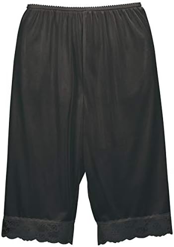 Lace Trimmed Pettipant - Long, Black