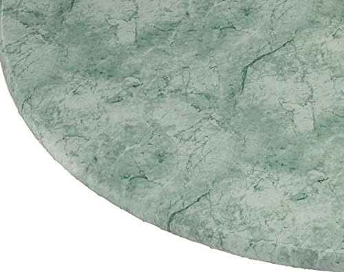 Marbled Vinyl Elasticized Table Cover 45" - 56" Dia. Round, Green