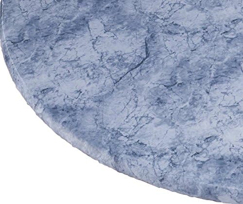 Marbled Vinyl Elasticized Table Cover 45" - 56" Dia. Round, Grey