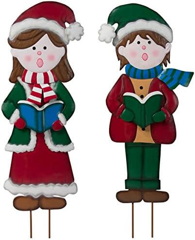 Metal Girl and Boy Carolers by Fox River Creations, Winter