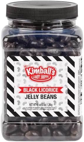 Mrs. Kimball's Candy Shoppe Black Licorice Jelly Bean Jar