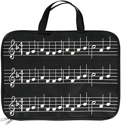 Musical Note Tote Bag with Zipper, Sheet Music Briefcase