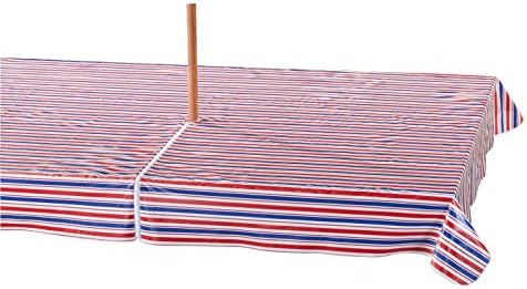 Patriotic Zippered Umbrella Table Cover - 60" x 90" Oblong