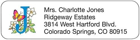 Personalized Address Labels-Colorful Floral Initial-Includes a Set of 200 Self-Stick Sheeted Labels Sized at 2 ¼ in. Long x 5/8 in. Wide