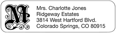 Personalized Elegant Initial Address Labels-Includes a Set of 200 Self-Stick Sheeted Labels Sized at 2 ¼ in. Long x 5/8 in. Wide
