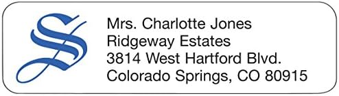 Personalized Ornate Initial Address Labels-Includes a Set of 200 Self-Stick Sheeted Labels Sized at 2 ¼ in. Long x 5/8 in. Wide