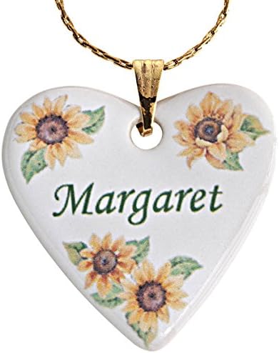 Personalized Porcelain Heart Necklace With Chain, Crafted with Durable Porcelain and Goldplated Chain, Womens Accessories - Chains Extends 18"-21" L