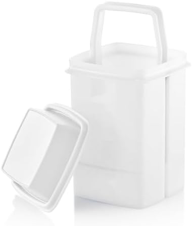 Pickle Container with Strainer - BPA Free Jalapeno Container for Mess-Free Storage of Condiment Food - Pickle Holder with Easy to Open Lid Design (White)