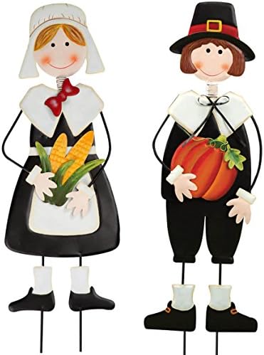 Pilgrim Boy and Girl Metal Lawn Stakes Set by Maple Lane Creations