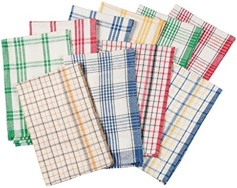 Plaid Kitchen Towels - Set of 10