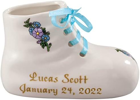 Porcelain Custom Baby Bootie Heirloom Blue Boy-Customize Ceramic Baby