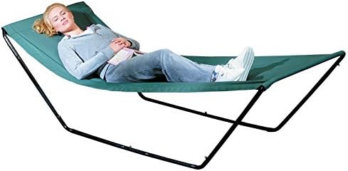 Portable Hammock - Space Saving Outdoor Foldable Free-Standing Hammock - Nylon Fabric with Steel Frame and Carrying Bag for Easy Travel