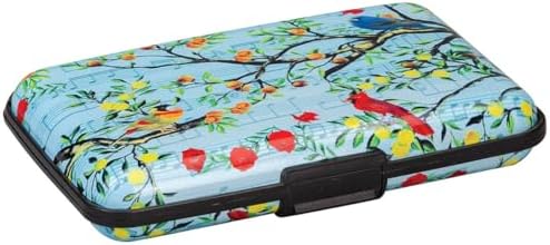 Printed Rfid Aluminum Card Case, Songbirds