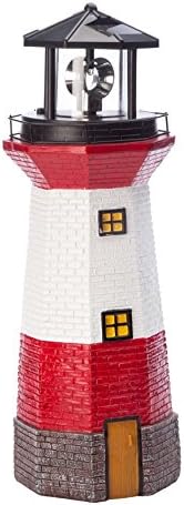 Red Solar Lighthouse by Maple Lane CreationsTM- Rotating