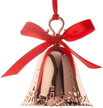 Rose Gold Tone Christmas Bell Ornament