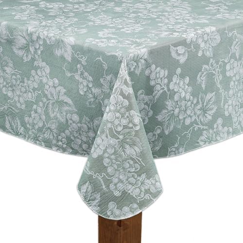 Sage Green Grapevine Vinyl Tablecloth (70" Round)