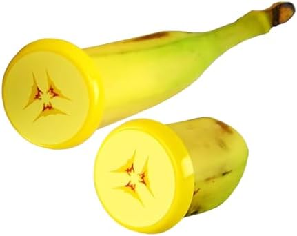 Set of 2 Banana Saver Cap - Cute, Portable, BPA-Free Banana Cap to Keep Bananas Fresh - Reusable Produce Keeper Fruit Protector Banana Cover - 2" D x 1" H, Yellow
