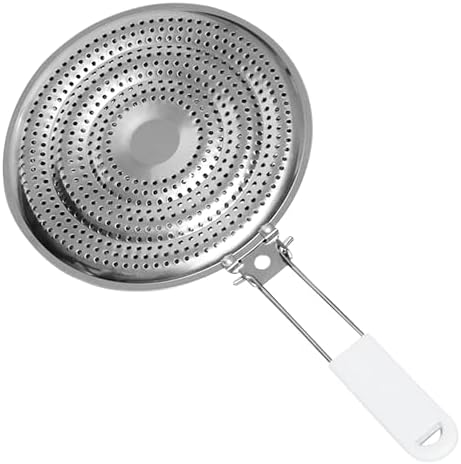 Stainless Steel Heat Diffuser for Gas and Electric Stove - Even Heat Distribution Induction Cooktop Adapter Plate - Food Warmer Simmer Plate for Gas Stove with Flame Guard, Cool-Touch Handle