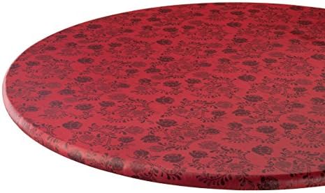 The The Kathleen Vinyl Elasticized Table Cover, Red